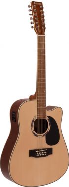 Dimavery DR-612 Western Guitar 12 string, nature