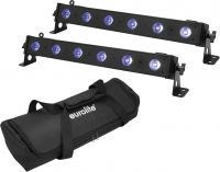 Eurolite Set 2x LED BAR-6 QCL RGB+UV Bar + Soft Bag