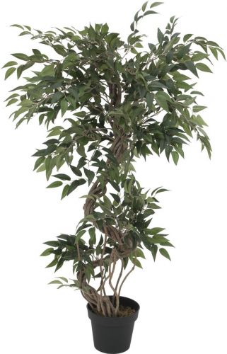 Europalms Ficus Multiple Spiral Trunk, artificial plant, green, 130cm