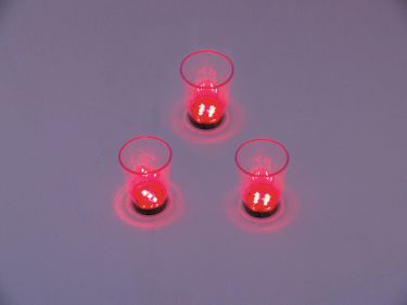 Europalms LED Glass 2oz with Dice Play, red, 3x