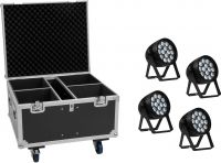 Eurolite Set 4x AKKU IP PAR 14 HCL QuickDMX + Flightcase
