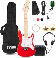 Komplet GigKit Junior 1/4 Elguitar Pakke – Alt-i-Én Startkit til Yngre Guitarister – Rød