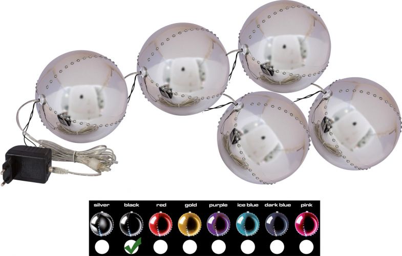 Europalms LED Snowball 8cm, black 5x