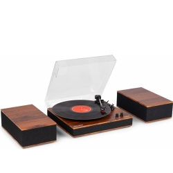 Tupelo Record Player Set BT with 2 Speakers Wood TILBUD NU
