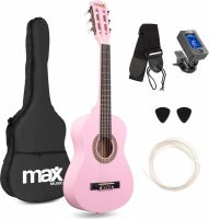 Børne Guitarpakke 30" - 1/4 børneguitar, Akustisk (3-5 år) Pink / Alt du skal bruge!