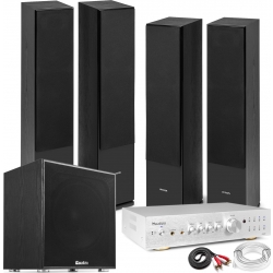 Komplet HiFi System SHF80B / 4x Gulv-højttalere inkl. Digital Forstærker + Kraft