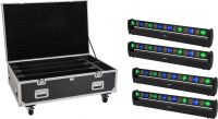 Eurolite Set 4x LED BAR-8 SWING QCL bar + Flightcase with wheels