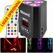 Beamz BBP93 Batteri Uplight Par 3x 10W / RGBW / 3 kant-design, Perfect til lys i alutruss!