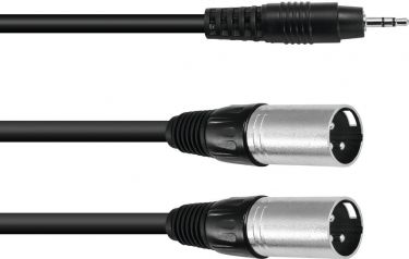 Omnitronic Adapter Cable 3.5 Jack/2xXLR(M) 1.5m bk
