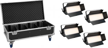 Eurolite Set 4x LED PLL-576 CW/WW Panel + Case with wheels