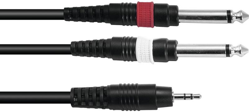 Omnitronic Adapter Cable 3.5 Jack/2xJack 3m bk