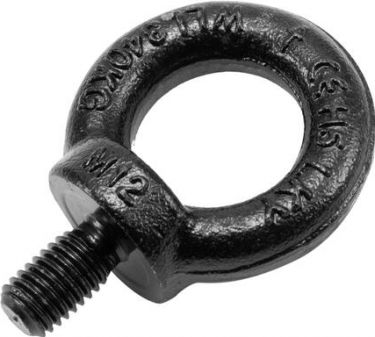SAFETEX Eye Bolt M12/20mm, black galvanized drop forged