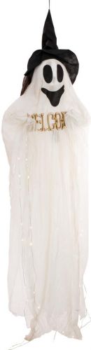 Halloween Dekoration, Figur med Lyseffekter, Grinende Spøgelse, 215cm
