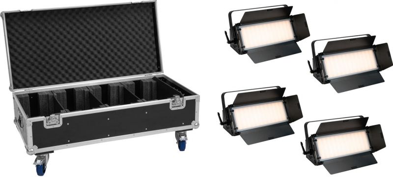 Eurolite Set 4x LED PLL-576 CW/WW Panel + Case with wheels