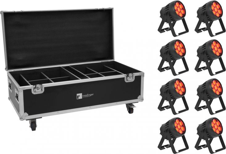 Eurolite Set 8x AKKU IP PAR 7 QCL CRMX MK2 + Case with charging function