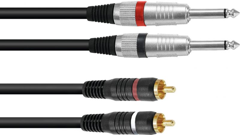 Omnitronic Adapter Cable 2xJack/2xRCA 1m bk