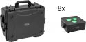 Eurolite Set 8x AKKU IP Flat Light 3 bk + Plastic case with trolley