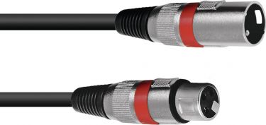 Omnitronic XLR Cable 3-pin 0.5m bk/rd