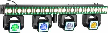ShowBar GO Edge with 4 Moving Heads and LED/Strobe Bar