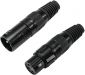 Omnitronic XLR socket/plug set 3pin black housing 5x