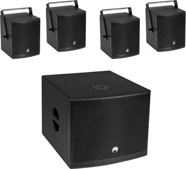 Omnitronic Set MOLLY-12A Subwoofer active + 4x MOLLY-6 Top 8 ohms, black