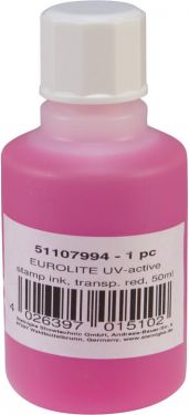 Eurolite UV-active Stamp Ink, transparent red, 50ml