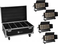 Eurolite Set 4x LED CLS-18 QCL RGB/WW 18x7W + Flightcase with wheels