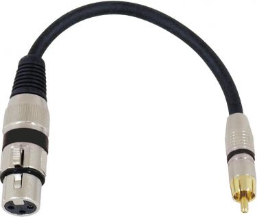 Omnitronic Adapter Cable XLR(F)/RCA(M) 0.2m bk