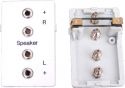 Højttalervægdåse - 4 x 4mm bananbøsning, 1½ modul Hvid (FUGA Højttalervægdåse - 4 x 4mm bananbøsning, 1½ modul Hvid (FUGA