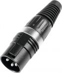 XLR (3 pin), HICON XLR plug 3-pin HI-X3CM-BLK