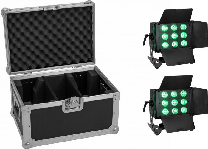 Eurolite Set 2x LED CLS-9 QCL RGB/WW 9x7W + Case