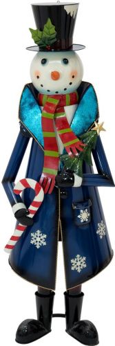 Europalms Snowman with Coat, Metal, 150cm, blue