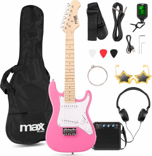 Komplet GigKit Junior 1/4 Elguitar Pakke – Alt-i-Én Startkit til Yngre Guitarister – Pink