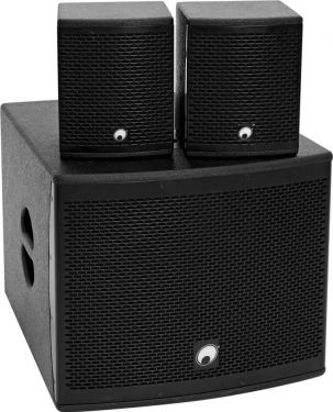 Omnitronic Set MOLLY-12A Subwoofer active + 2x MOLLY-6 Top 8 ohms, black