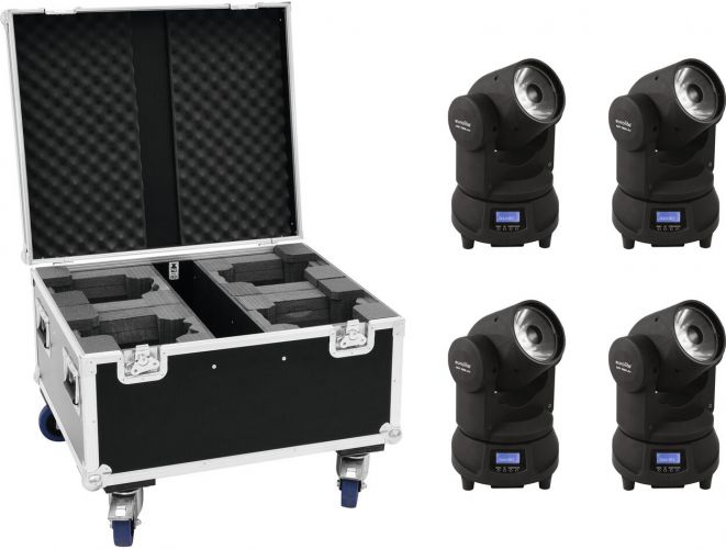 Eurolite Set 4x LED TMH-X1 Moving Head Beam + Case