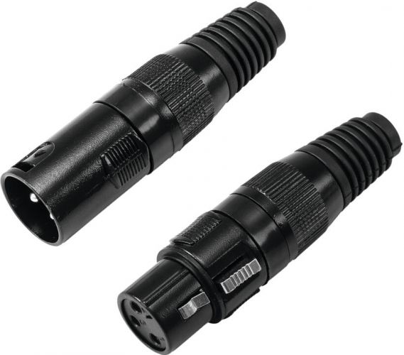 Omnitronic XLR socket/plug set 3pin black housing 5x