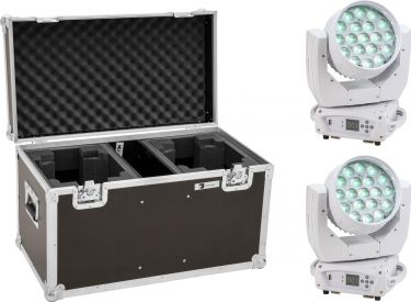 Eurolite Set 2x LED TMH-X4 Moving Head Wash Zoom wh + EU Case