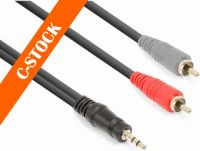 Cable 3.5mm Stereo- 2x RCA Male 6m "C-STOCK"