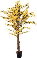 Udsmykning & Dekorationer, Europalms Forsythia tree with 3 trunks, artificial plant, yellow, 150cm