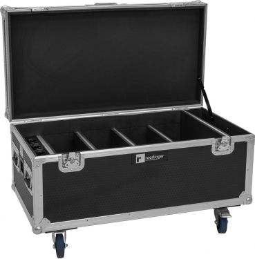 Roadinger Flightcase 4x AKKU Multiflood IP 8x10W RGBW Wash CRMX with charging function