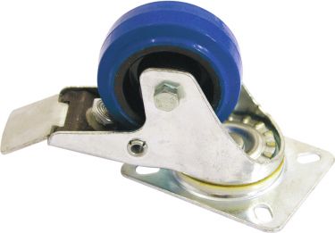 Roadinger Swivel Castor 80mm blue with brake
