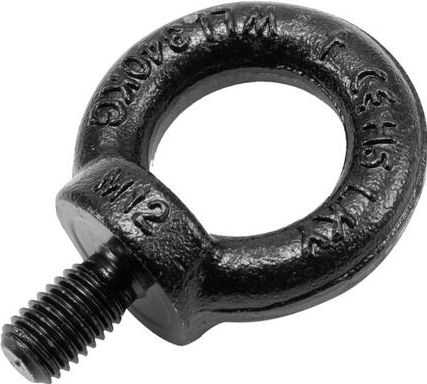 SAFETEX Eye Bolt M12/20mm, black galvanized drop forged