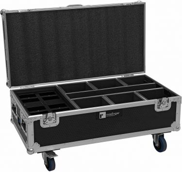 Roadinger Flightcase 6x AKKU IP UP-4 Plus HCL Spot WDMX with charging function