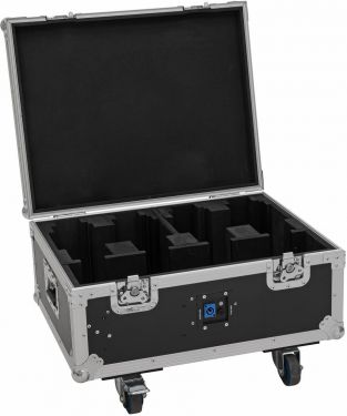 Roadinger Flightcase 4x AKKU MBT-3 with wheels and charging function