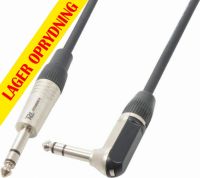 Audio Jack Kabel "god kvalitet" 6.3mm Stereo Jack/90° vinkel til 6.3mm Stereo Jack, 3m
