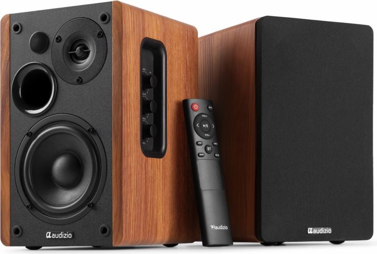 KS01 Active Bookshelf Speaker Set 80W Wood