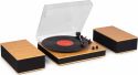Diverse, Tupelo Record Player Set BT with 2 Speakers Bamboo