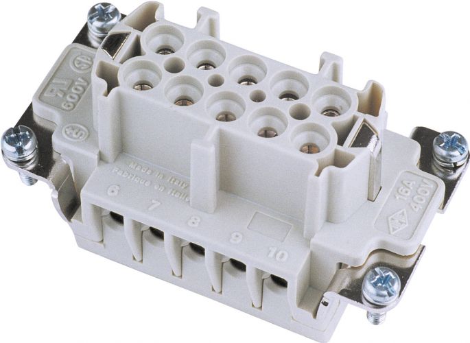 ILME Socket Insert 10-pin 16A, Screw Terminal