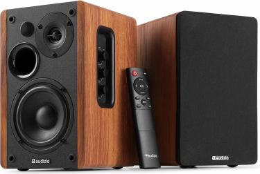 KS01 Active Bookshelf Speaker Set 80W Wood