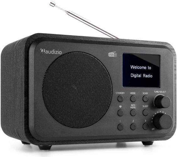 DAB Radio 'Luxus- og Transportabel Radio' DAB/DAB+/FM/Bluetooth modtager og højttaler, Sort
